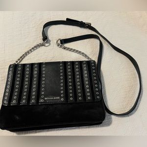 Michael Kors Black and Silver Crossbody Handbag